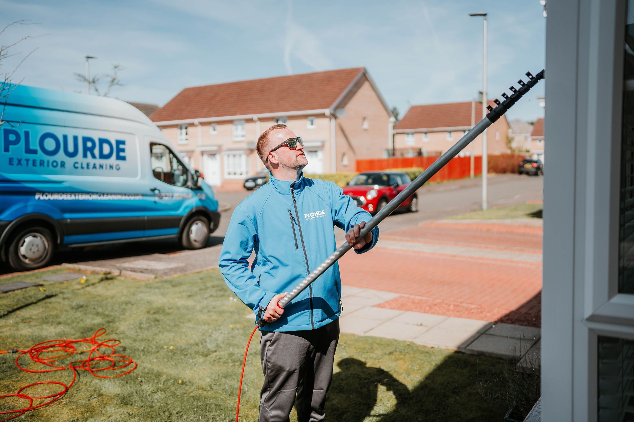 Gutter clearing by Plourde Exterior Cleaning