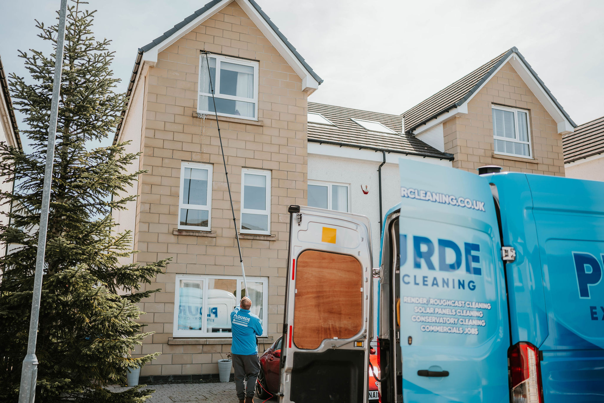 Gutter clearing by Plourde Exterior Cleaning in South Lanarkshire