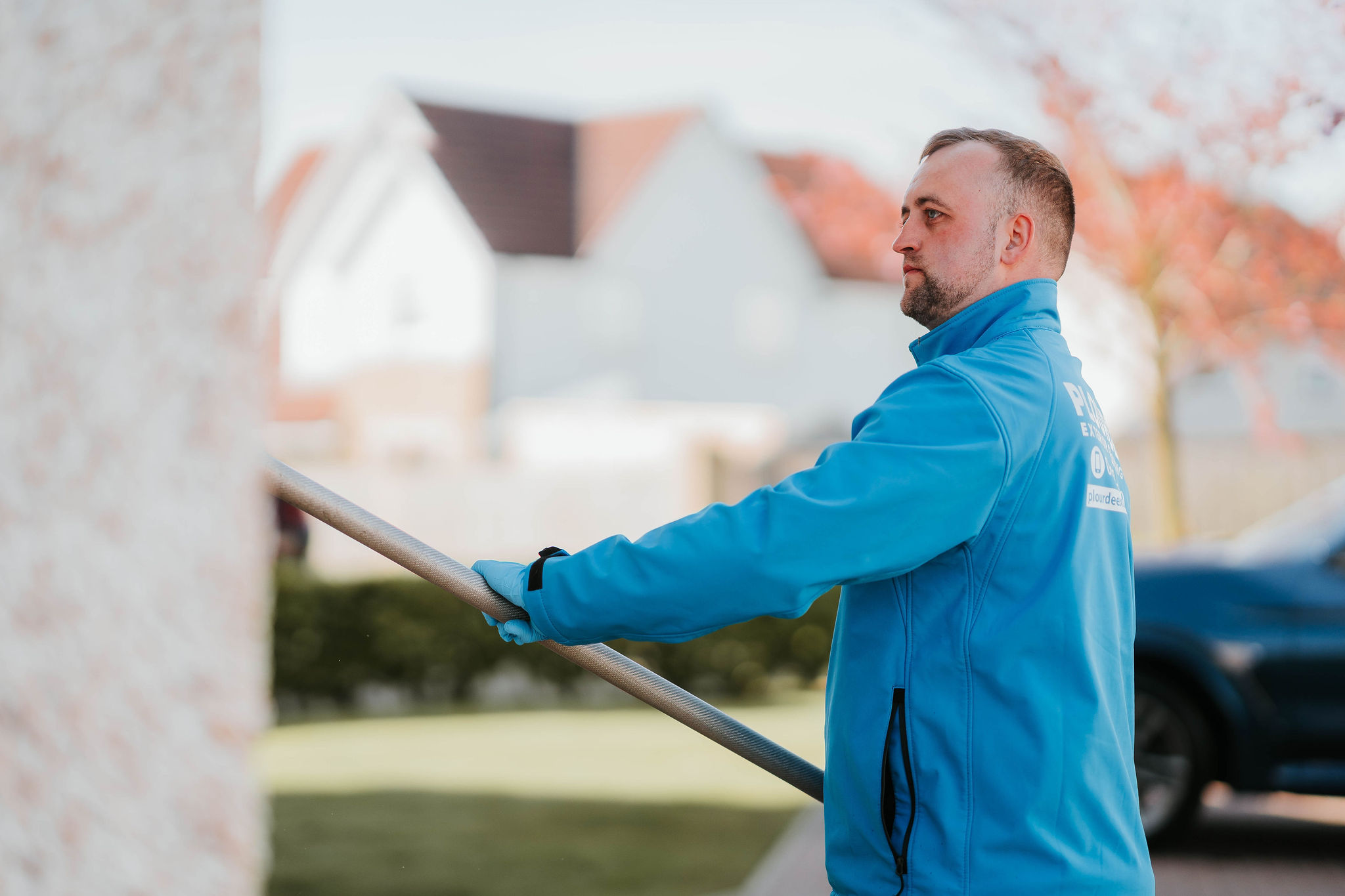Gutter clearing service by Plourde Exterior Cleaning